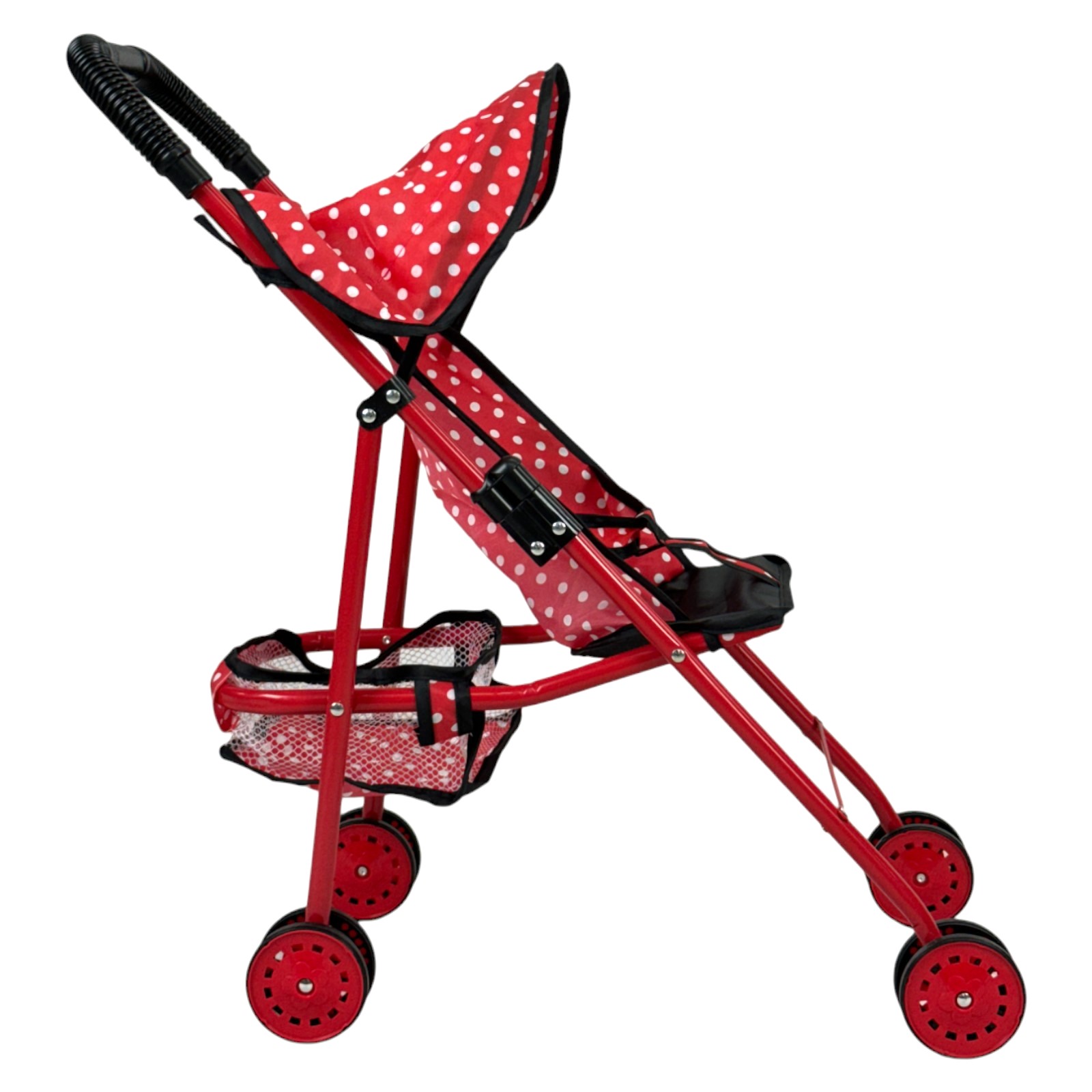 Carriola para Muñecas de Juguete para Niñas Sencilla con Toldo - Rojo.