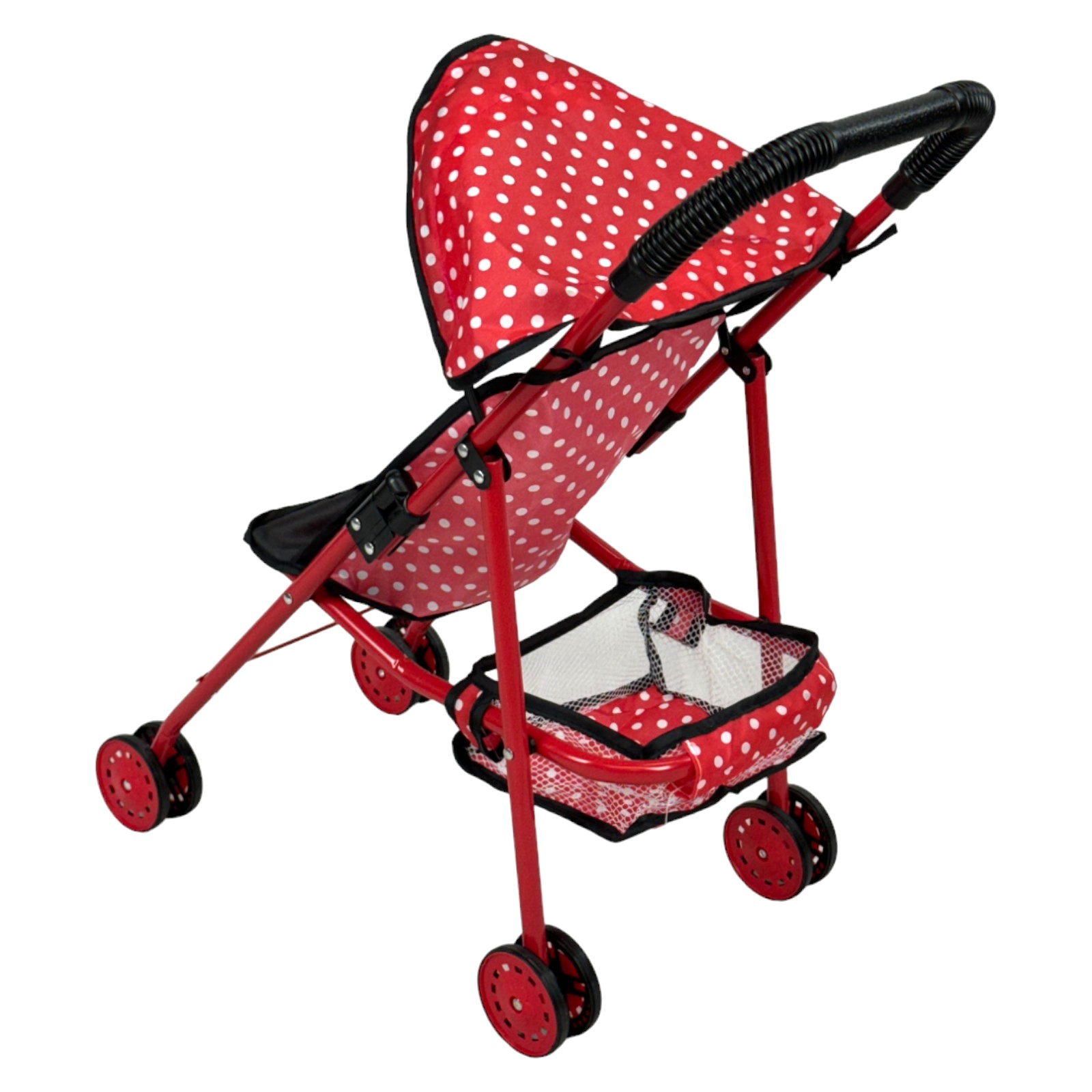Carriola para Muñecas de Juguete para Niñas Sencilla con Toldo - Rojo.