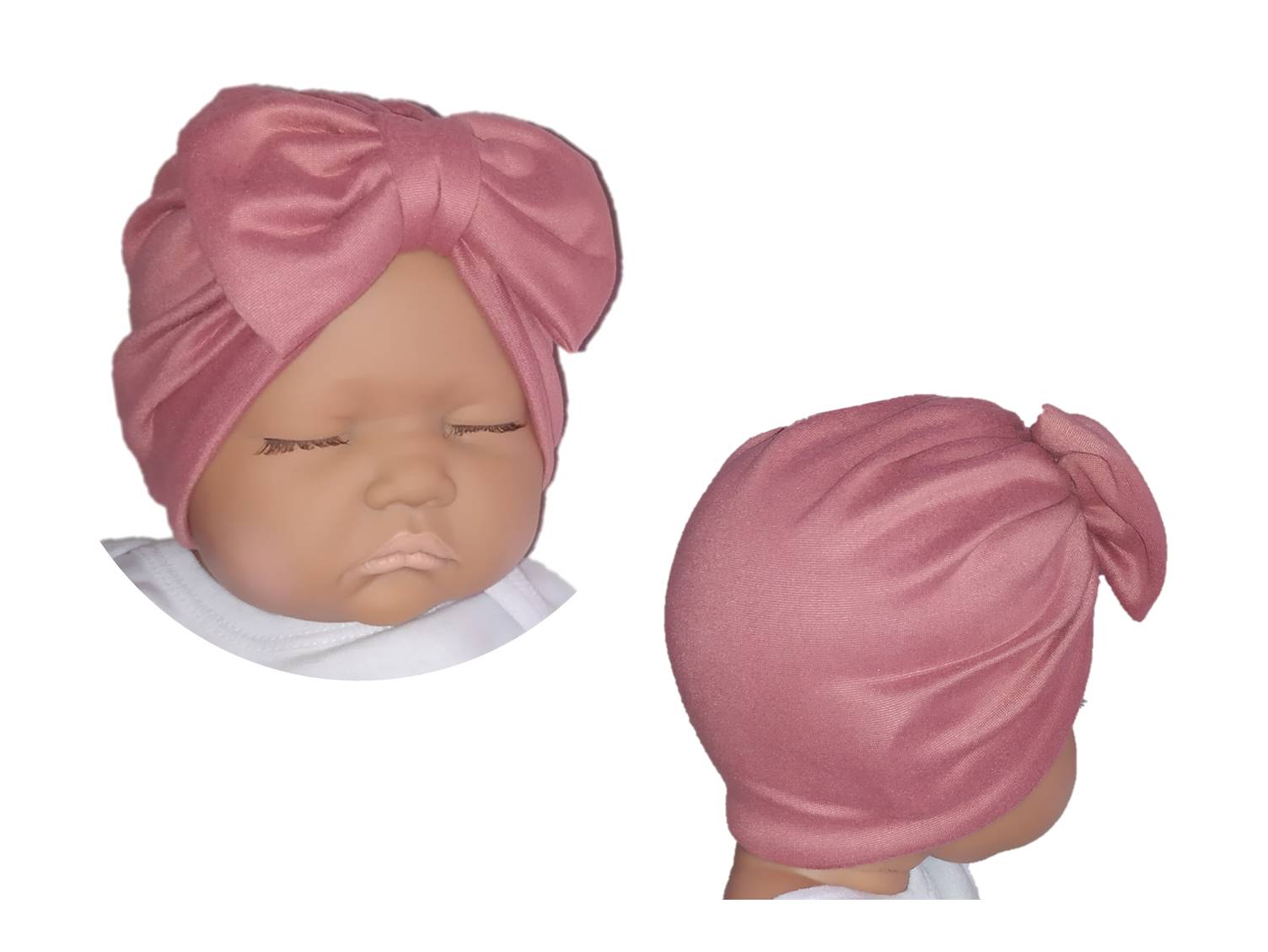 Set 5 gorros para bebe niña 0-6 m. Headwrap turbantes bebe, turbantes para bebe niña moño.