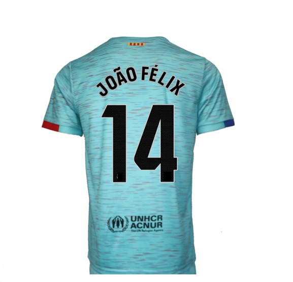 Nuevo! Jersey FC Barcelona 2023/2024 Visita Azul Joao Felix 14 Talla S.