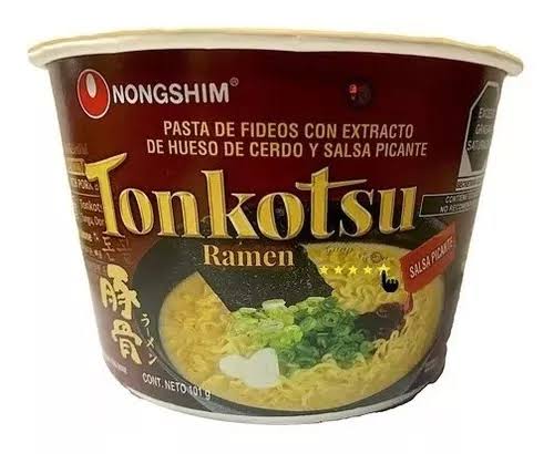 Nongshim Tonkotsu Ramen 6 pzas de 101 g Sopa Ramen instantanea 4 minutos.
