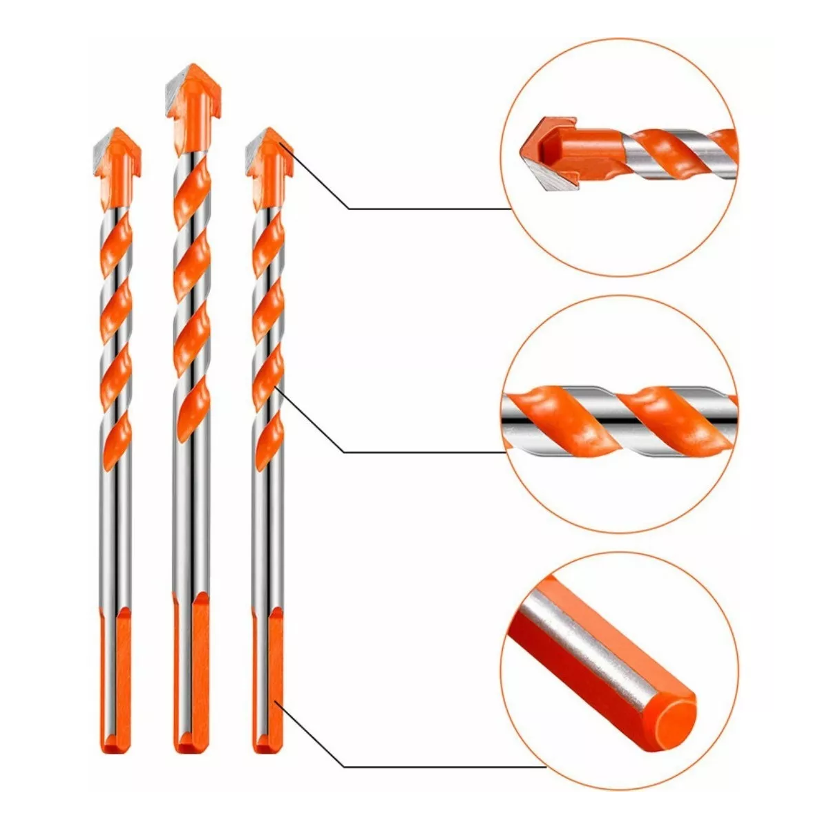 Kit 10 Piezas Multifuncional Brocas Azulejo Pared Concreto.