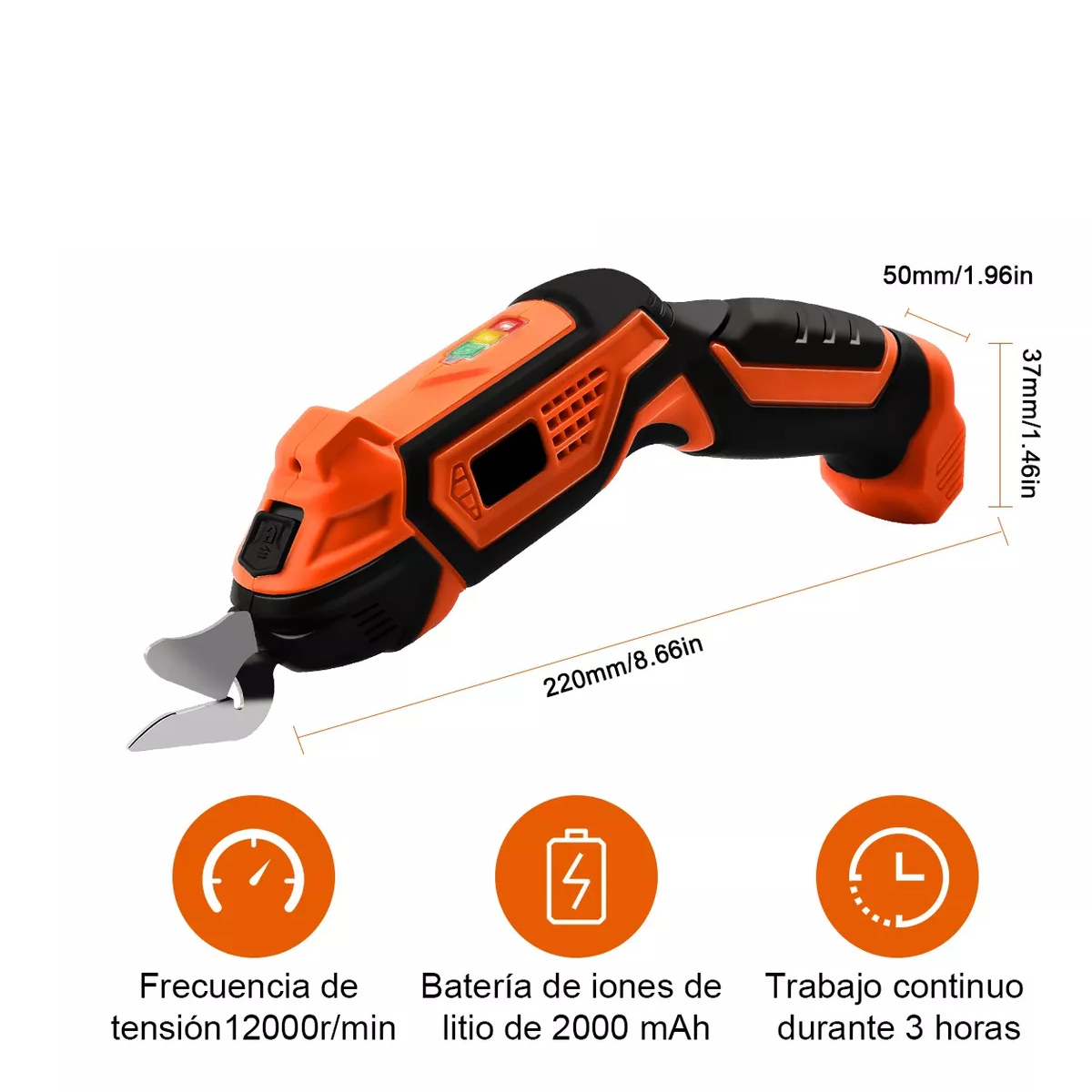 Tijera Eléctrica Inalámbrica Para Cortar Lamina Tela.