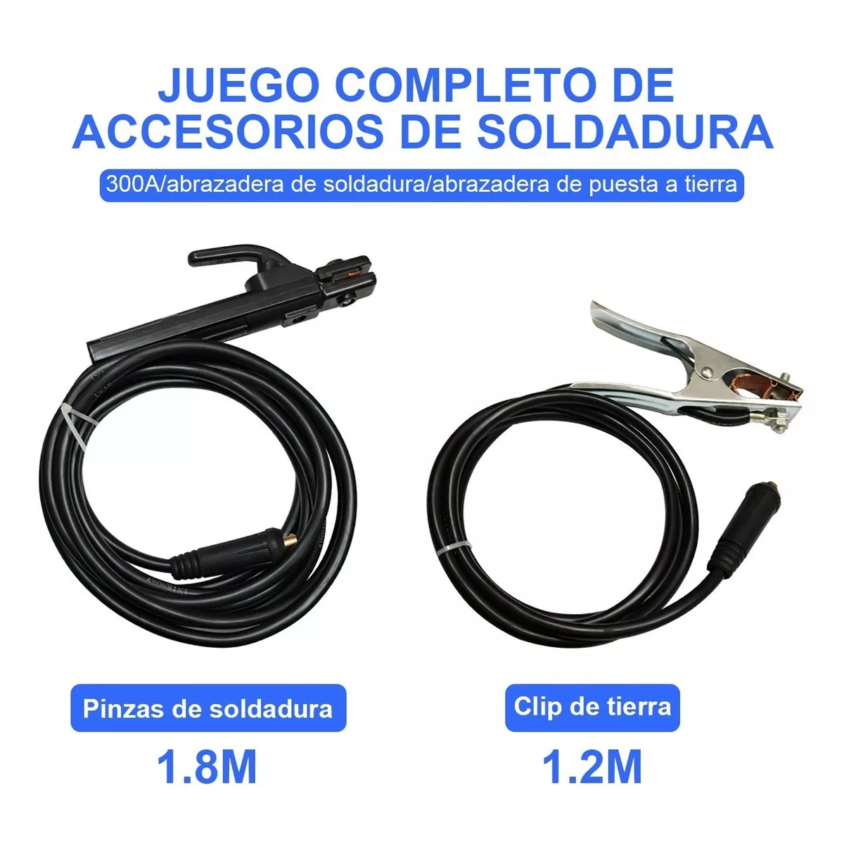 Cables Soldadora Tierra Y Porta Electrodo 1.2/1.8 Metro 300a.