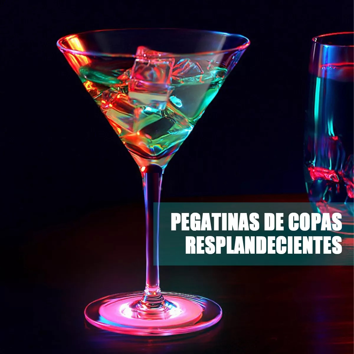 Kit 15 Pegatinas Para Botellas Posavasos Luces Taza Tapete Led.