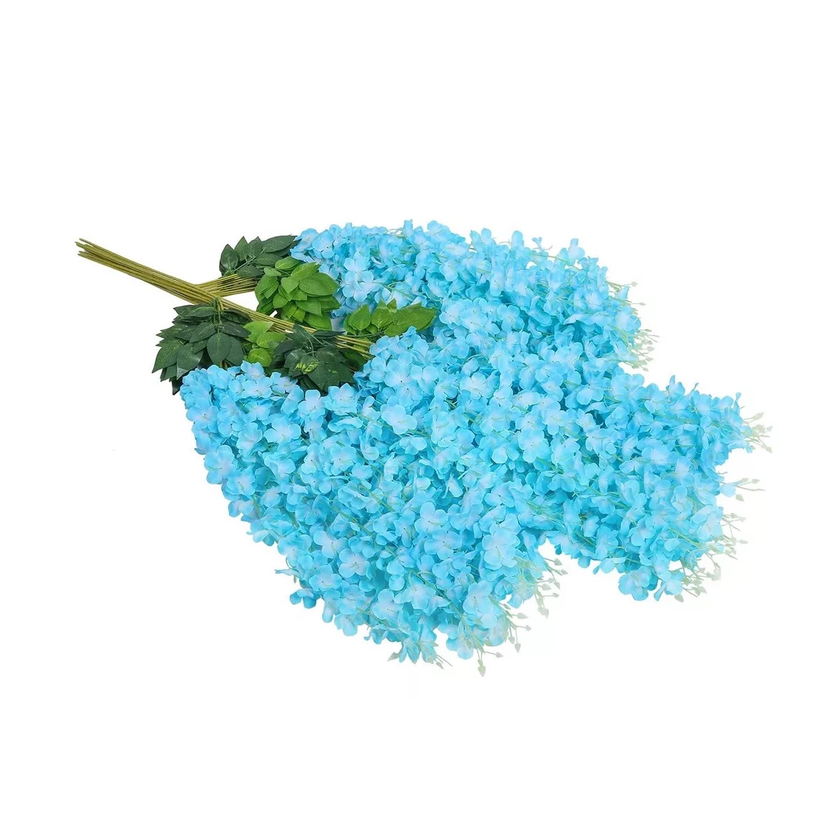 Flores Artificial 12pzs 1.1m Decoración Azul Cielo.