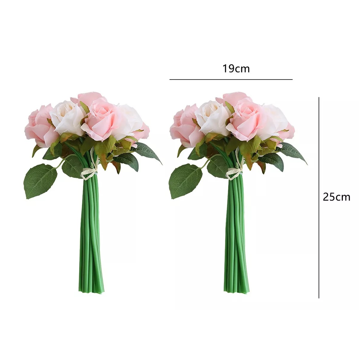 Ramo De Rosas Flores Artificiales Imitación De 24 Piezas.