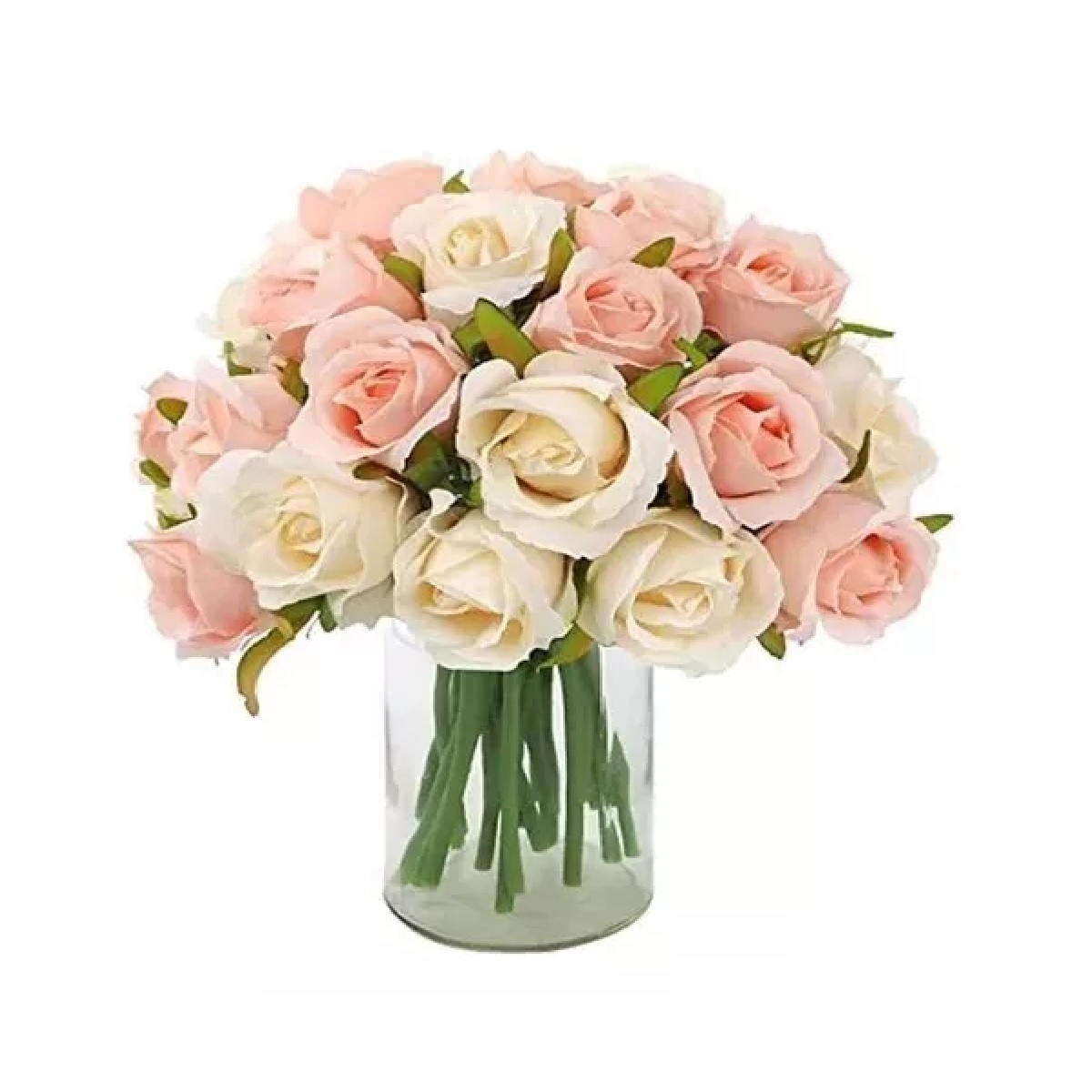 Ramo De Rosas Flores Artificiales Imitación De 24 Piezas.