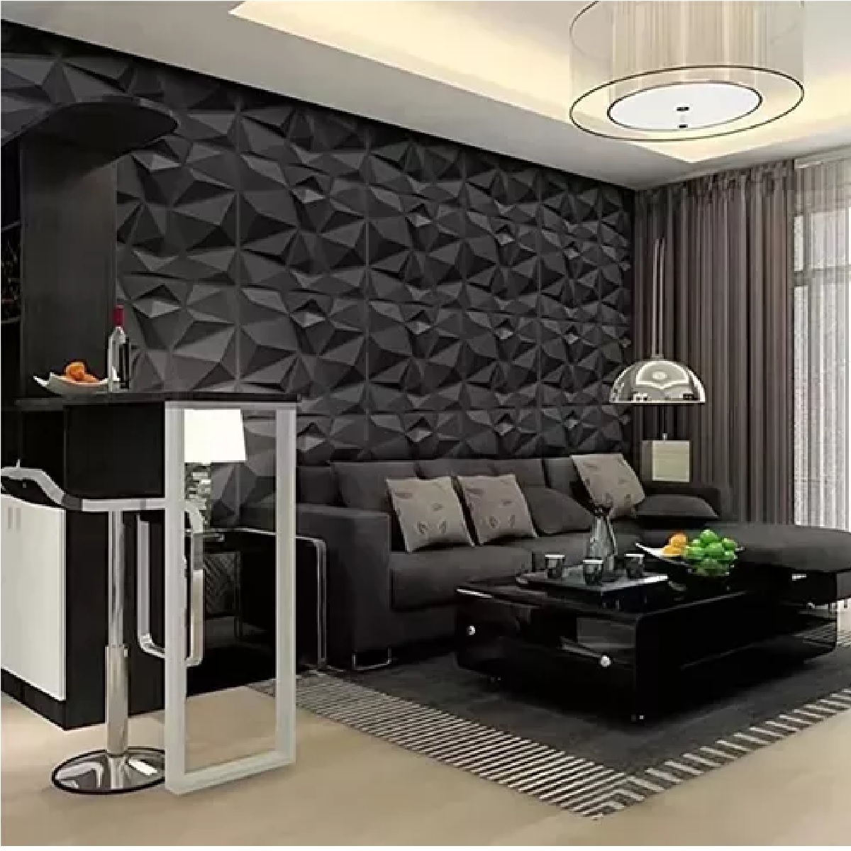 Set 40pc Panel 3d Decoración Pvc Pared Hogar Impermeable 50*50cm.