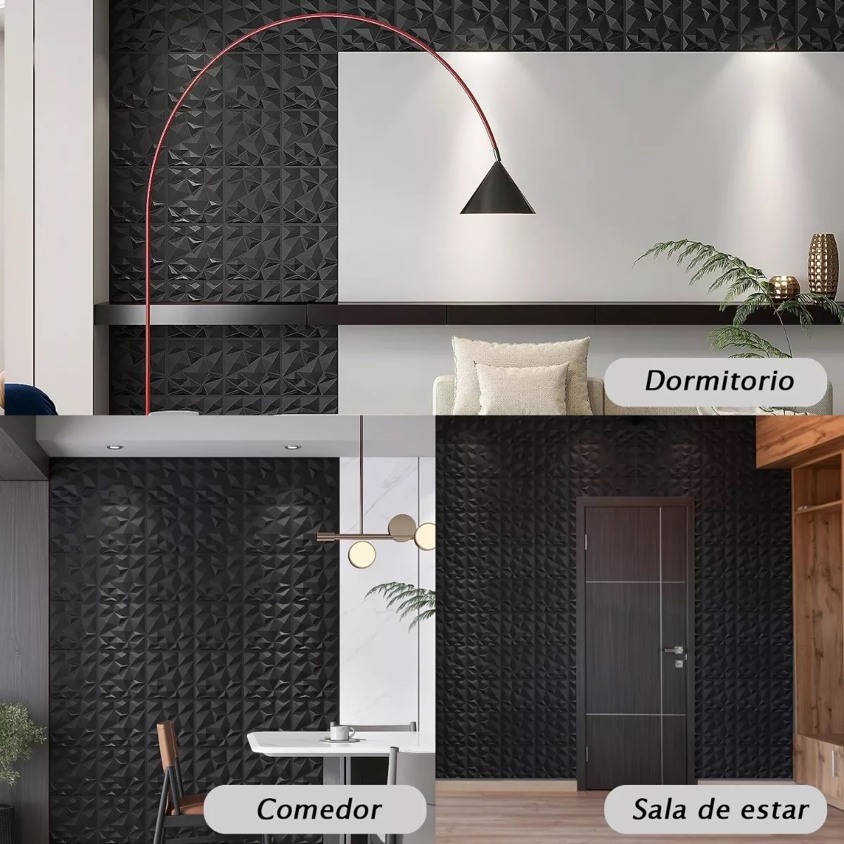 Set 40pc Panel 3d Decoración Pvc Pared Hogar Impermeable 50*50cm.
