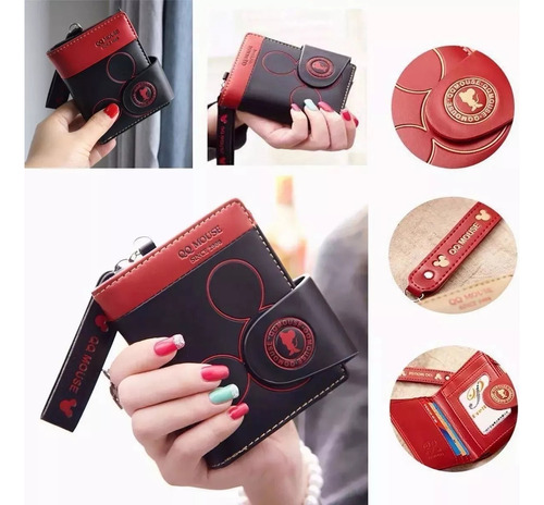 Cartera Femenina Plegable Con Cremallera De Dibujos Animados