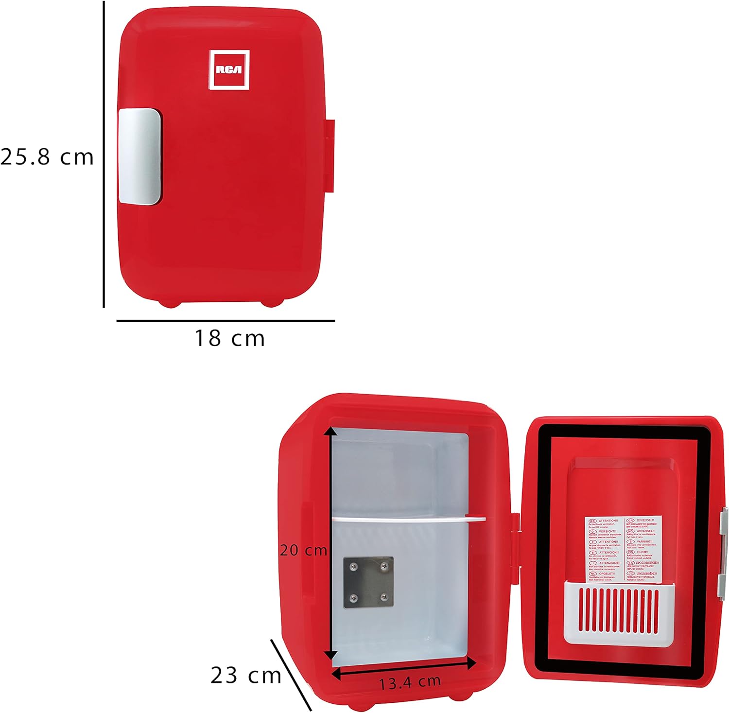 Mini refrigerador frigobar portátil rojo 12v rc-4r rca.