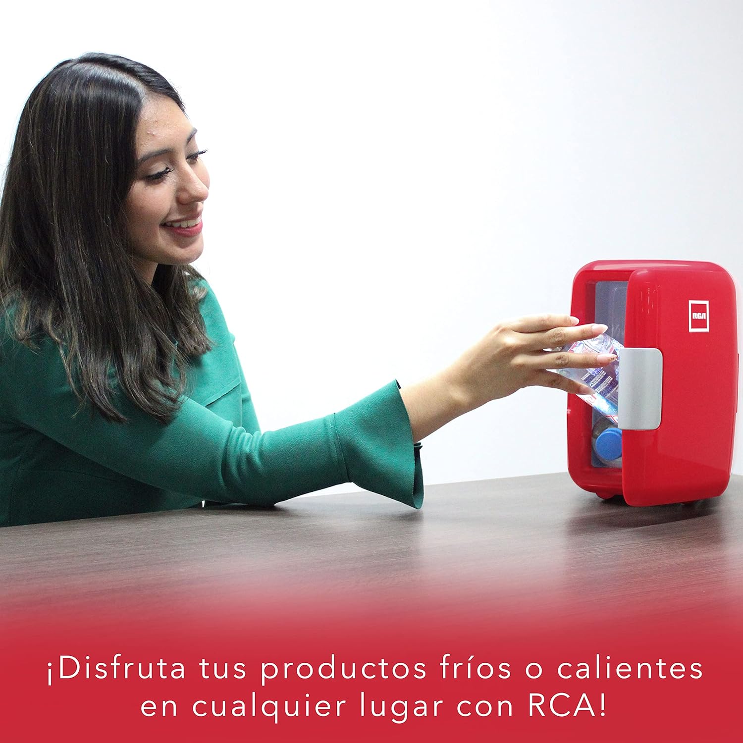 Mini refrigerador frigobar portátil rojo 12v rc-4r rca.