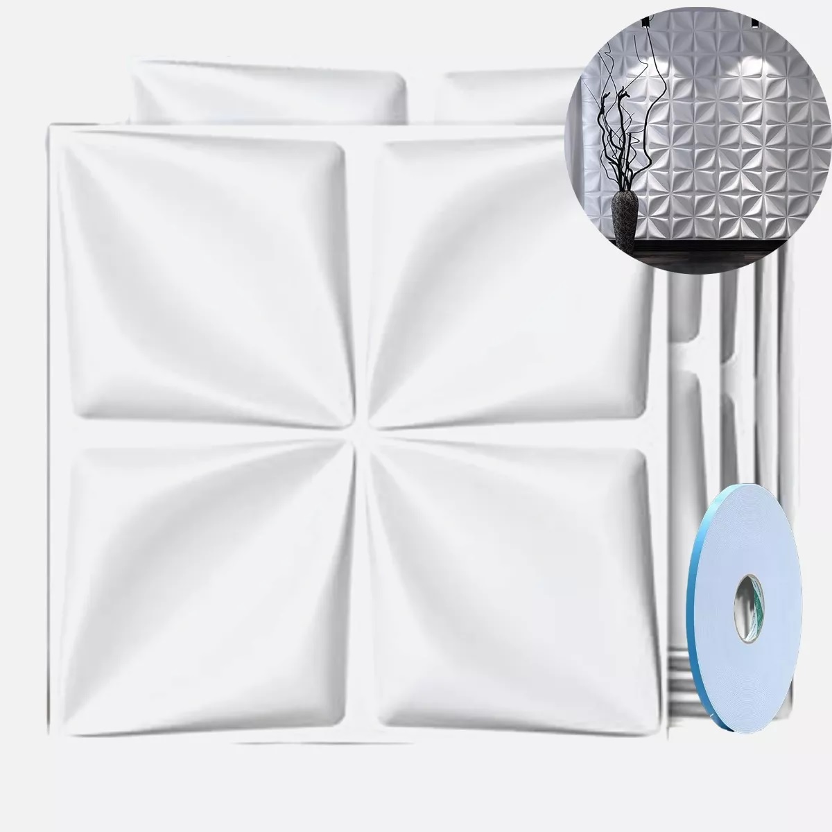Set Paneles Decorativos 3d Pvc Para Pared 30x30cm 12pzas.
