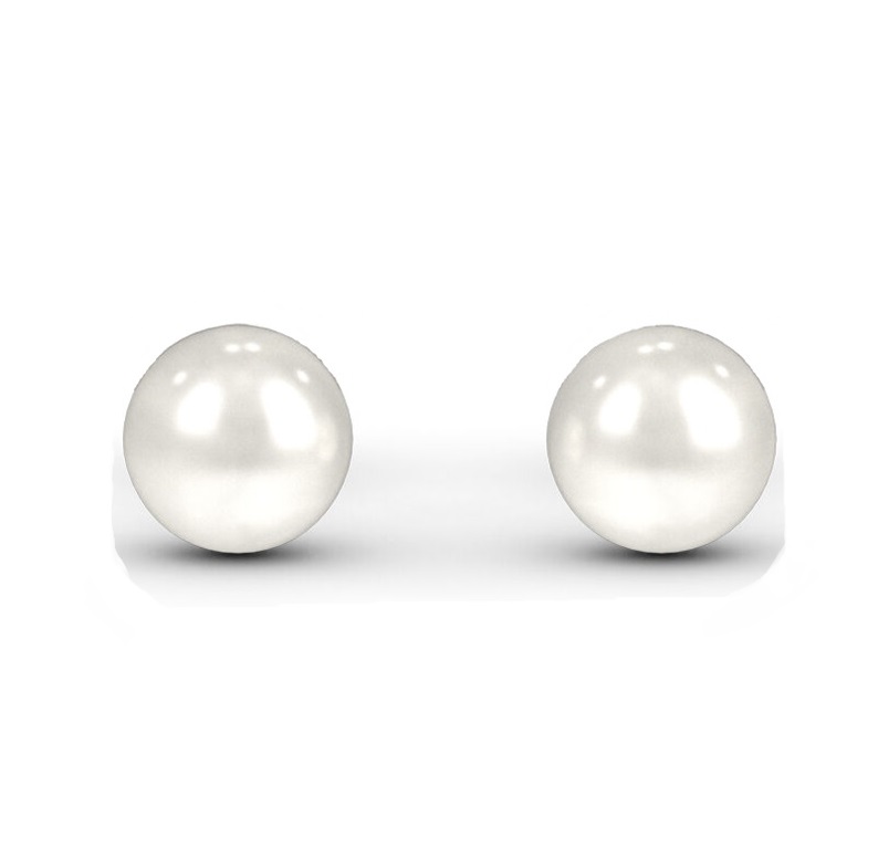 Aretes Perlas Cultivadas Grandes 12 mm Chapa de Oro A017.