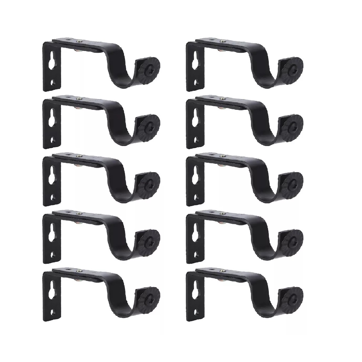 Set Soporte Cortinero Para Pared Ajustable Gancho De 10 Piezas.