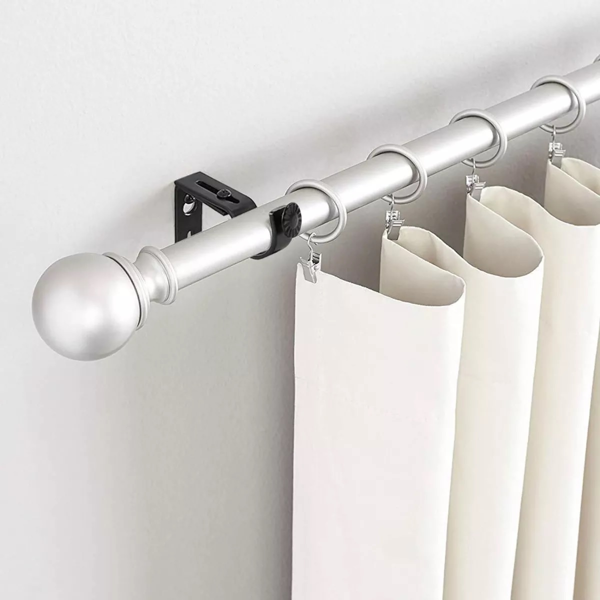 Set Soporte Cortinero Para Pared Ajustable Gancho De 10 Piezas.