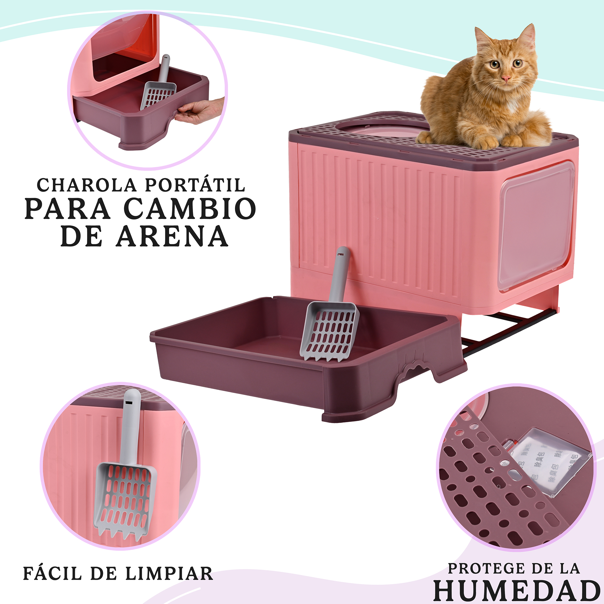 Caja De Arena Para Gatos Arenero Bau00f1o Arenero Gato Cerrado