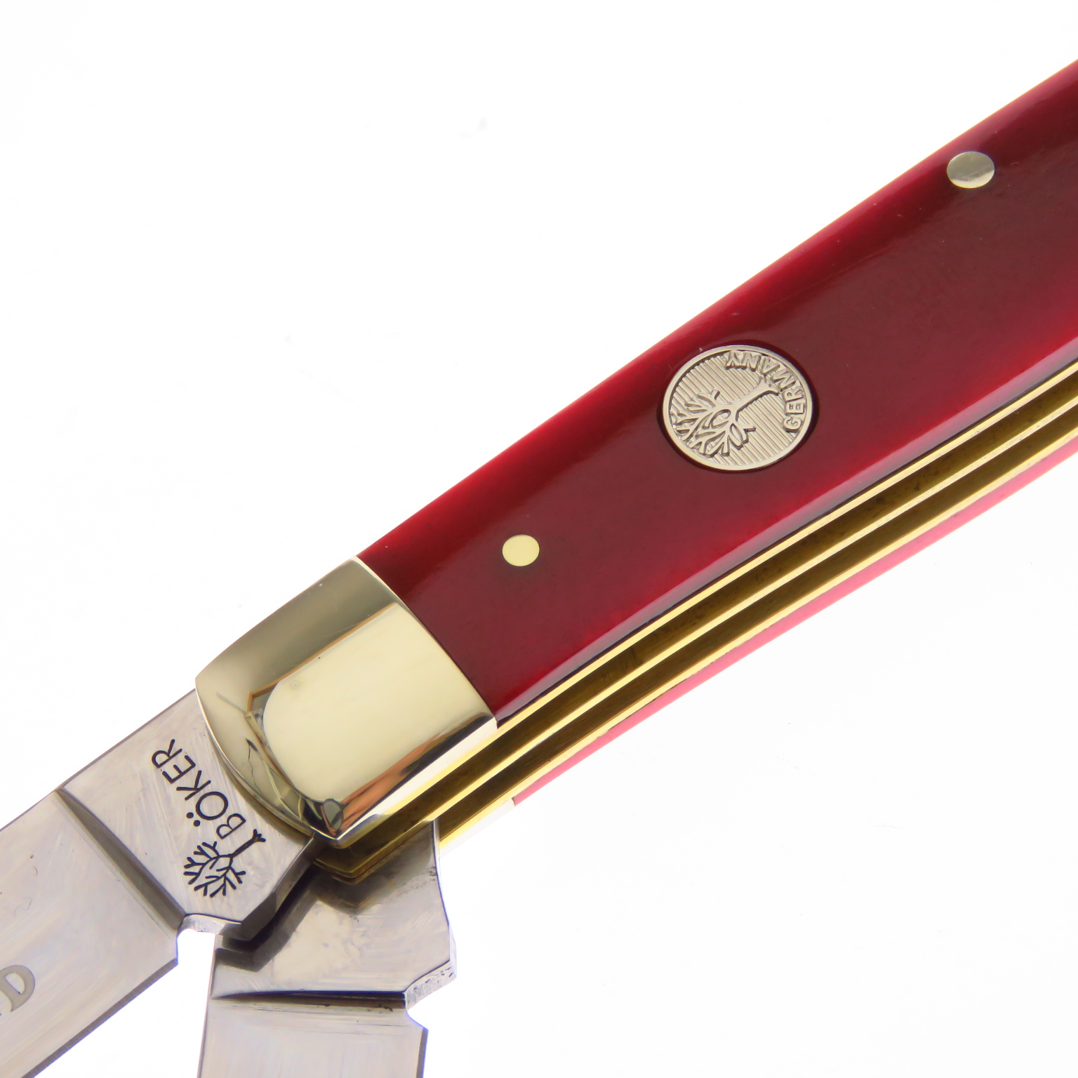 Bo110830 Boker Navaja Trapper 2.0 Hueso Rojo D2 Alto Carbon.