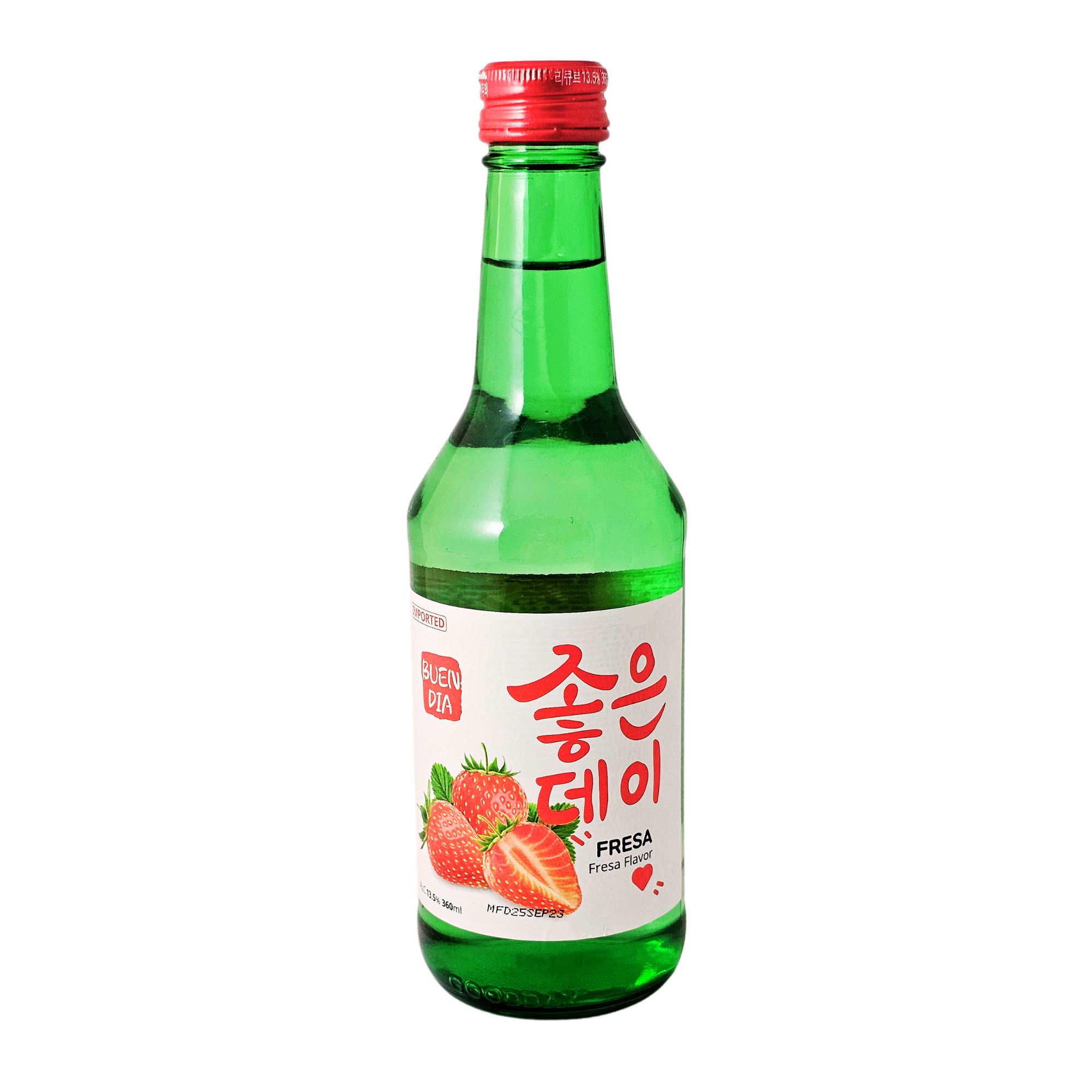 Bebida Coreana Licor Buen Día Sojo Sabor Fresa 20 pzs
