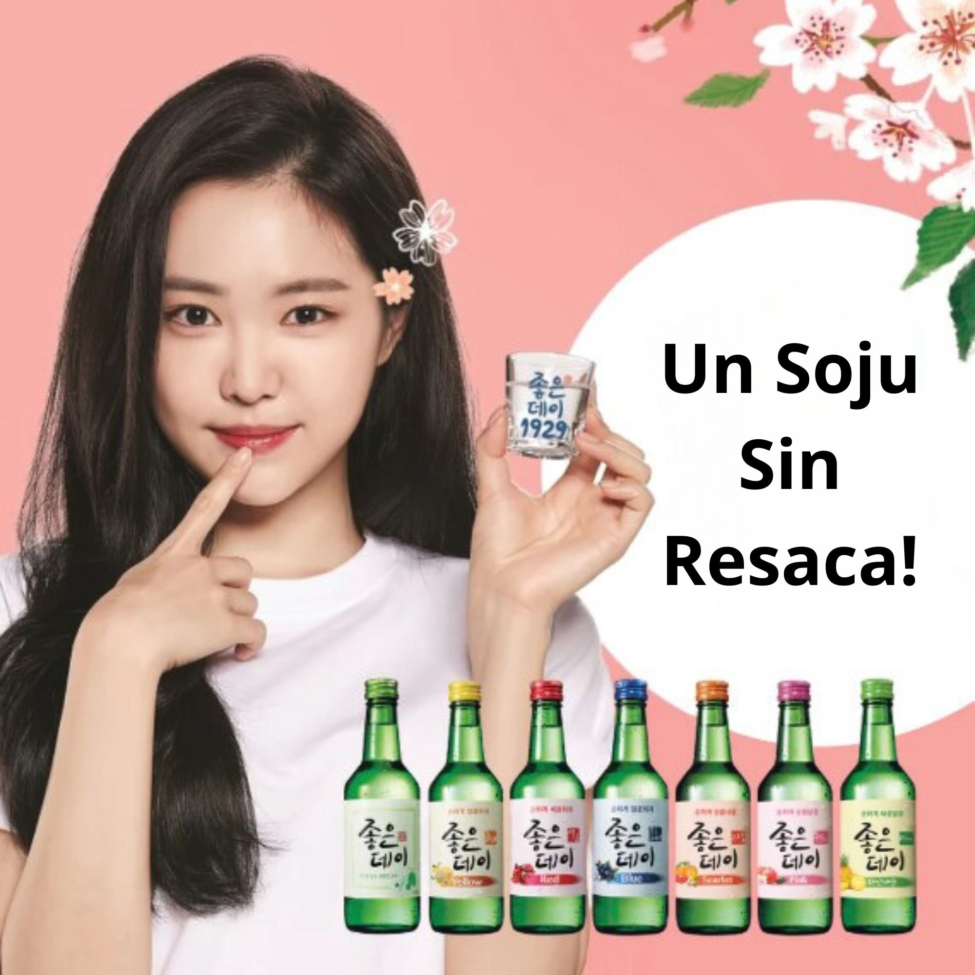 Bebida Coreana Licor Buen Día Sojo Sabor Fresa 20 pzs