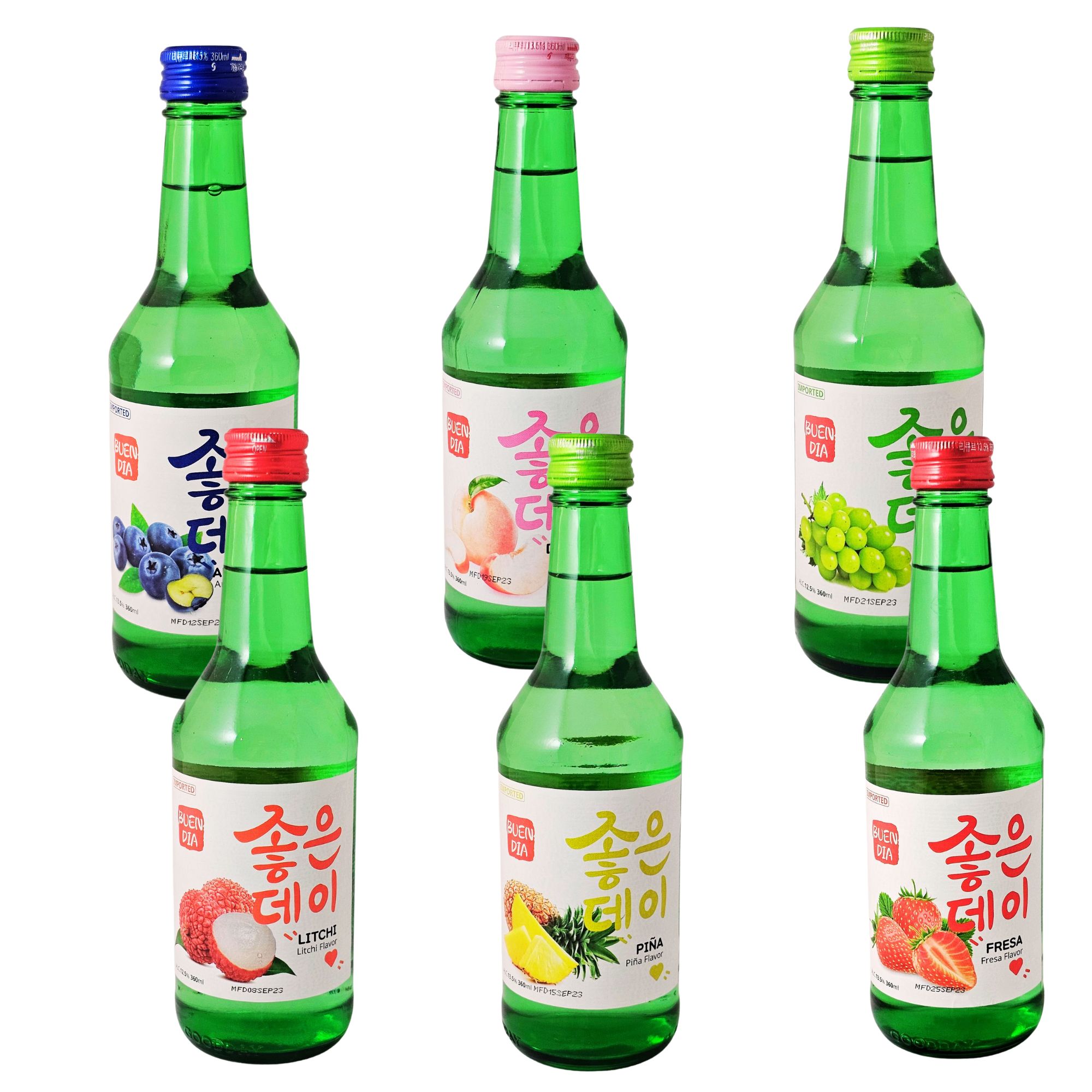 Bebida Coreana Licor Buen Día Sojo Sabor Fresa 20 pzs