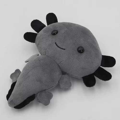 Peluche De Ajolote Esponjoso Suave Varios Colores Divertidos Negro