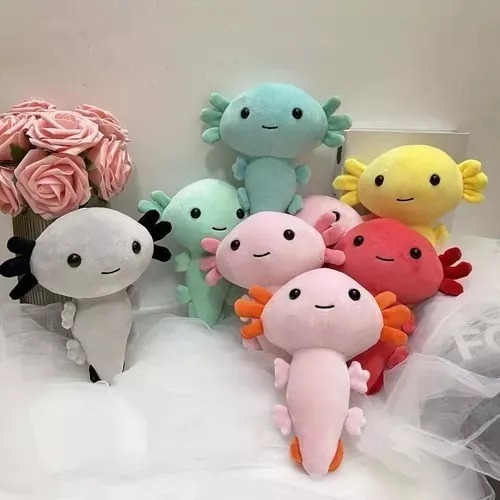 Peluche De Ajolote Esponjoso Suave Varios Colores Divertidos Negro