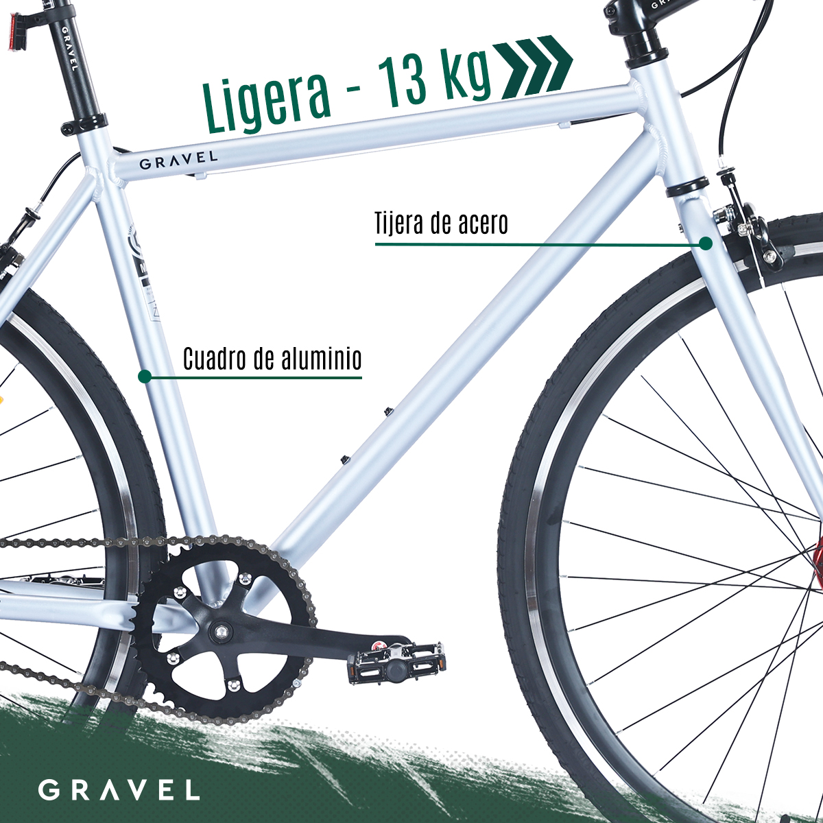 Bicicleta Gravel Fixie R700c Aluminio Color Azul Tamaño Del Cuadro 51.