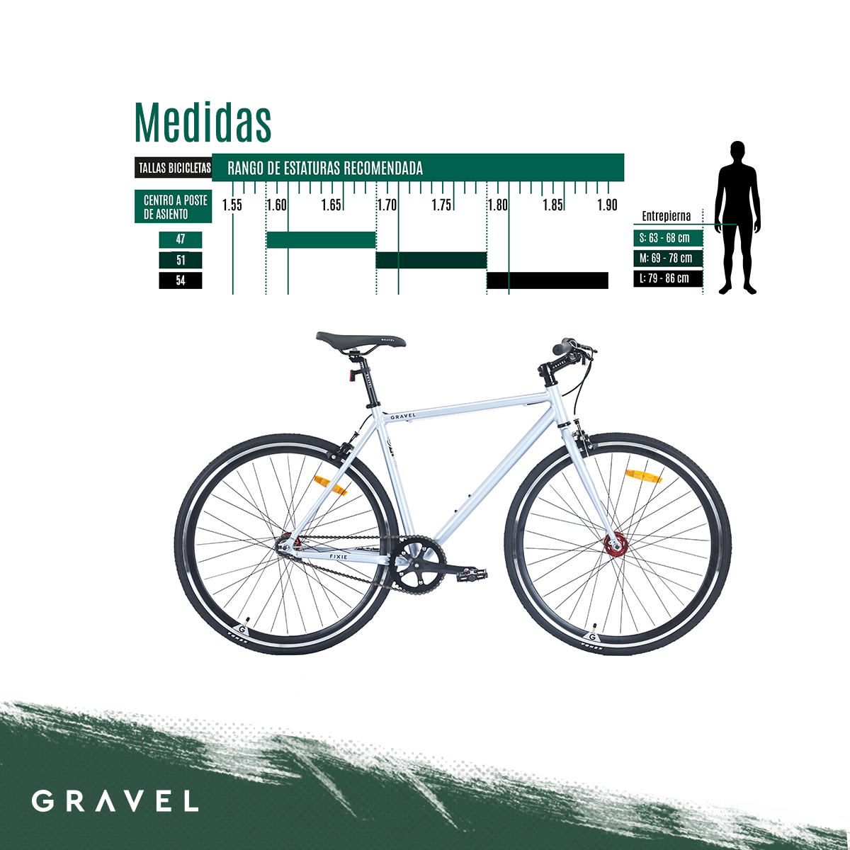 Bicicleta Gravel Fixie R700c Aluminio Color Azul Tamaño Del Cuadro 51.