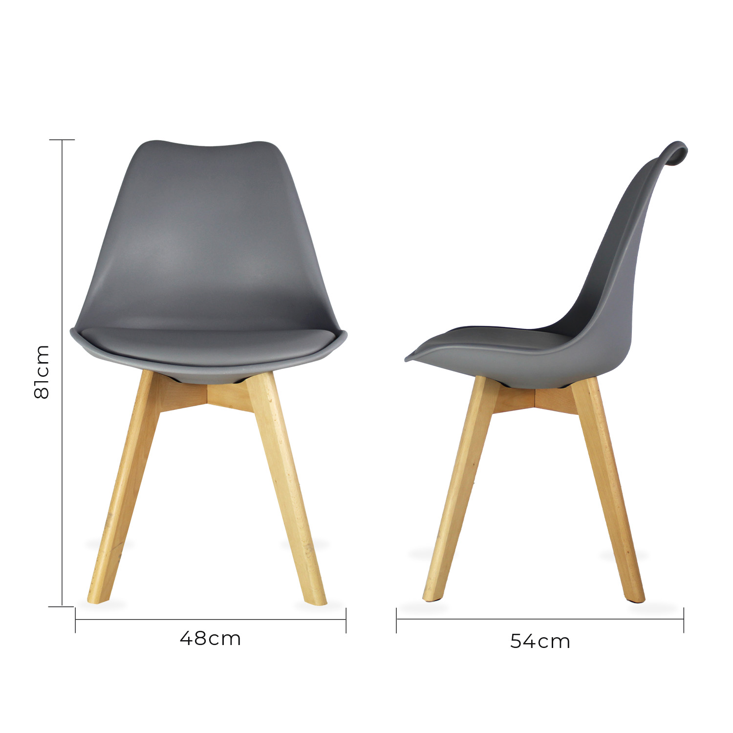Set 4 Sillas Eames Hogar Frankfurt Gris Mundo In.