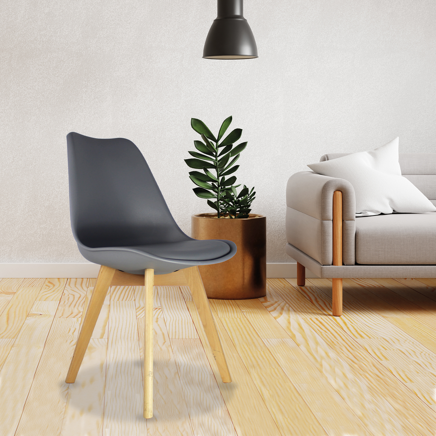 Set 4 Sillas Eames Hogar Frankfurt Gris Mundo In.