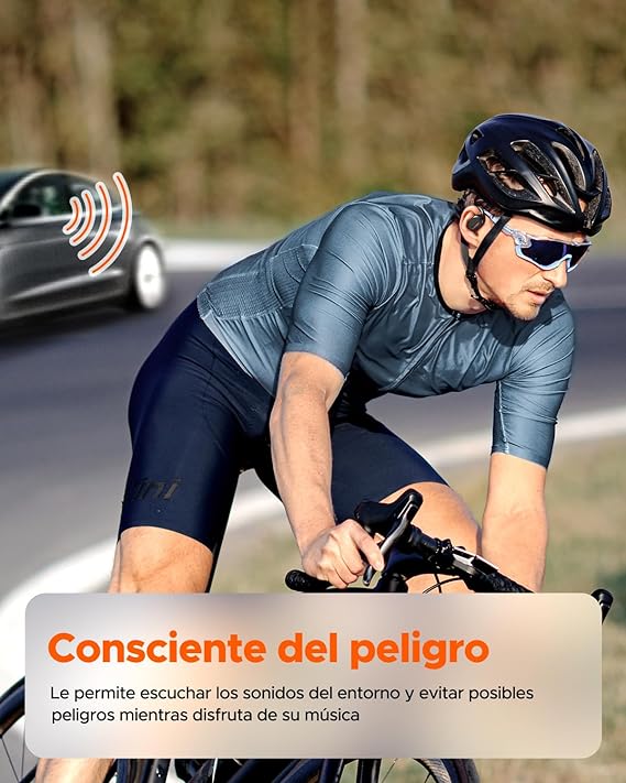 TRUEFREE Open-Ear Audífonos Bluetooth 5.3, Audífonos Inalámbricos Deportivos,Cancelación de ruido ENC, Sonido Estéreo 3D por Controlador de 16,2 mm, 45 horas de reproducción, llamadas claras de 4 mics.