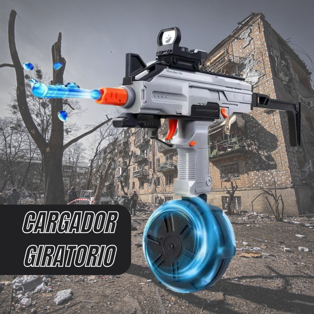 Uzi Pro Hidrogel Cargador Eléctrico Blaster,Gel Blaster,  Disparo de Proyectiles de Hidrogel, Batería Recargable.