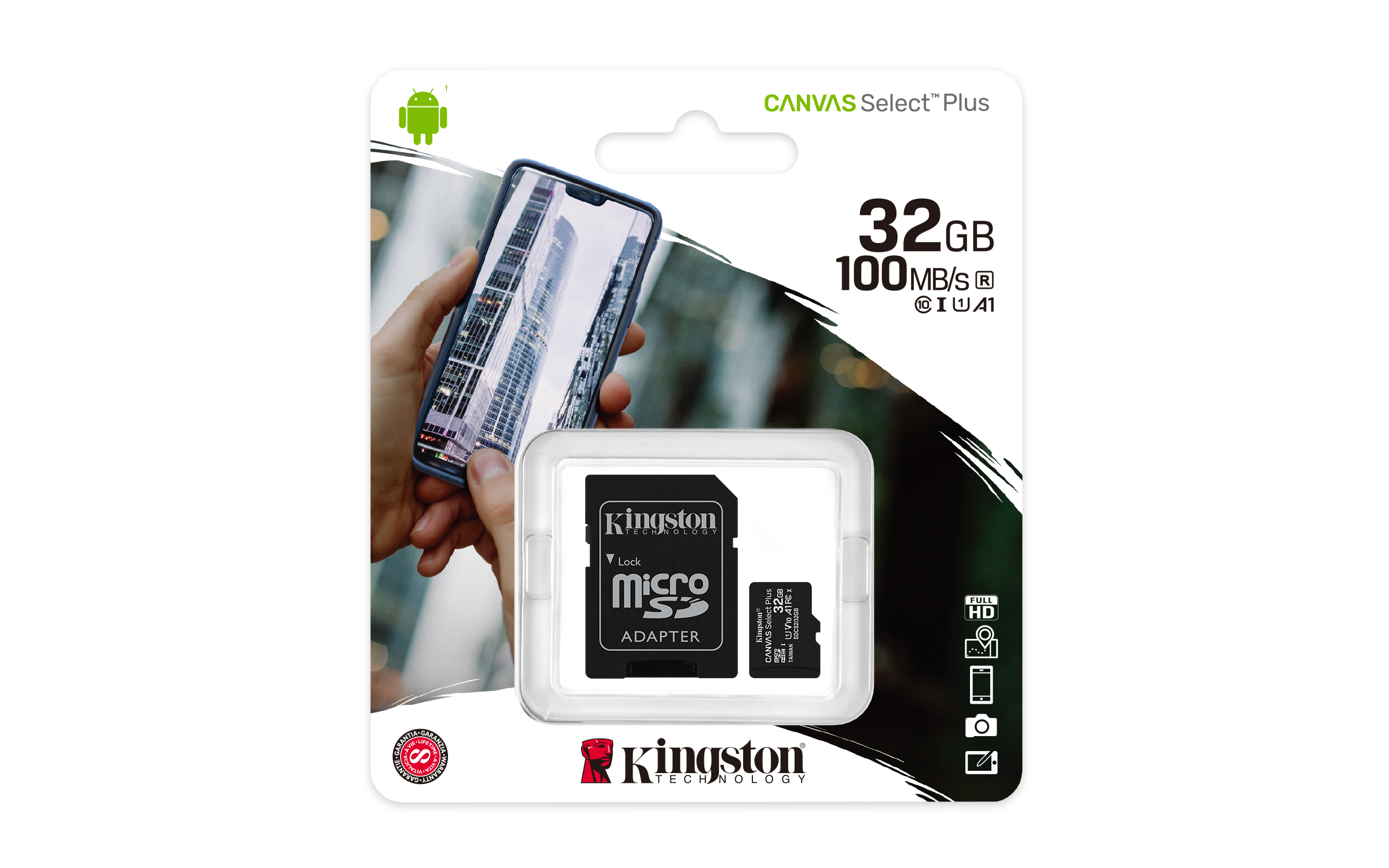 Tarjeta Micro SD de 32GB.