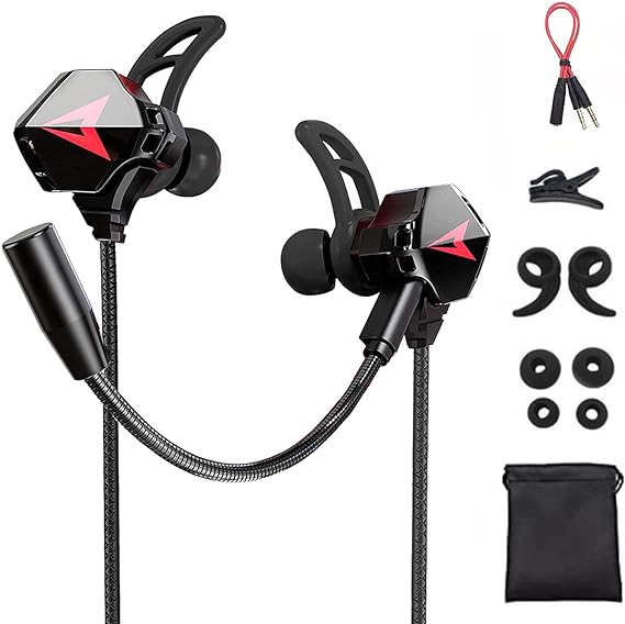 Audífonos Gaming Inear, Auriculares Gaming Con Cable, Con Micrófono Dual Desmontable, Para Juegos Móviles, Compatibles Con Nintendo Switch, Ps4, Ps5, Xbox One, Xbox X, Celulares, Tablets, Laptops, Etc