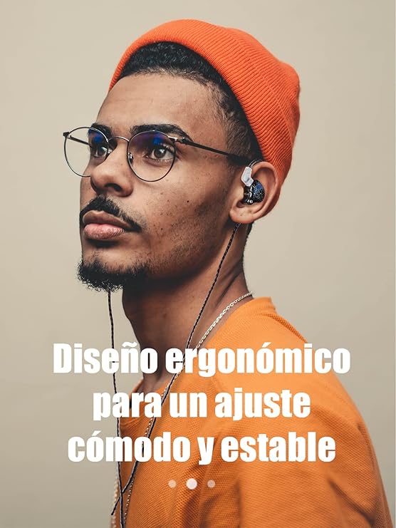 Auriculares intraurales con cable, Colorful Hybrid monitores intraurales, auriculares HiFi de graves profundos con cables desmontables con pin B, auriculares aislantes de ruido (micrófono) (Negro).
