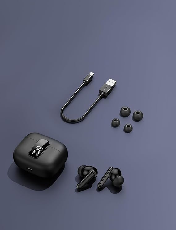 PHOCAR Audifonos Inalambricos con Pantalla Digital LED, Estéreo Sonido y Cancelación de Ruido, Audifonos Bluetooth con Batería Duradera, Audífonos Compatible con iPhone, iPad, MacBook, Xiaomi, Samsung.