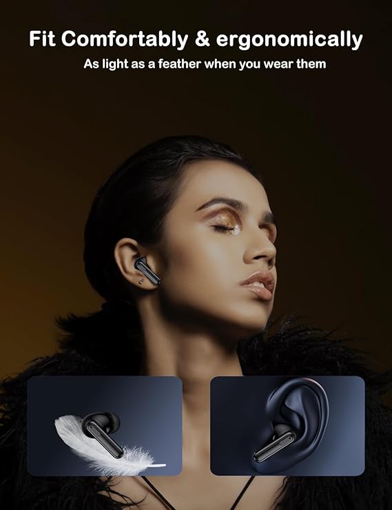 PHOCAR Audifonos Inalambricos con Pantalla Digital LED, Estéreo Sonido y Cancelación de Ruido, Audifonos Bluetooth con Batería Duradera, Audífonos Compatible con iPhone, iPad, MacBook, Xiaomi, Samsung.