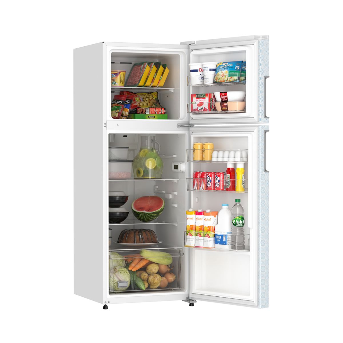 Refrigerador acros 13 pies cúbicos mod. at1330w blanco decorado.