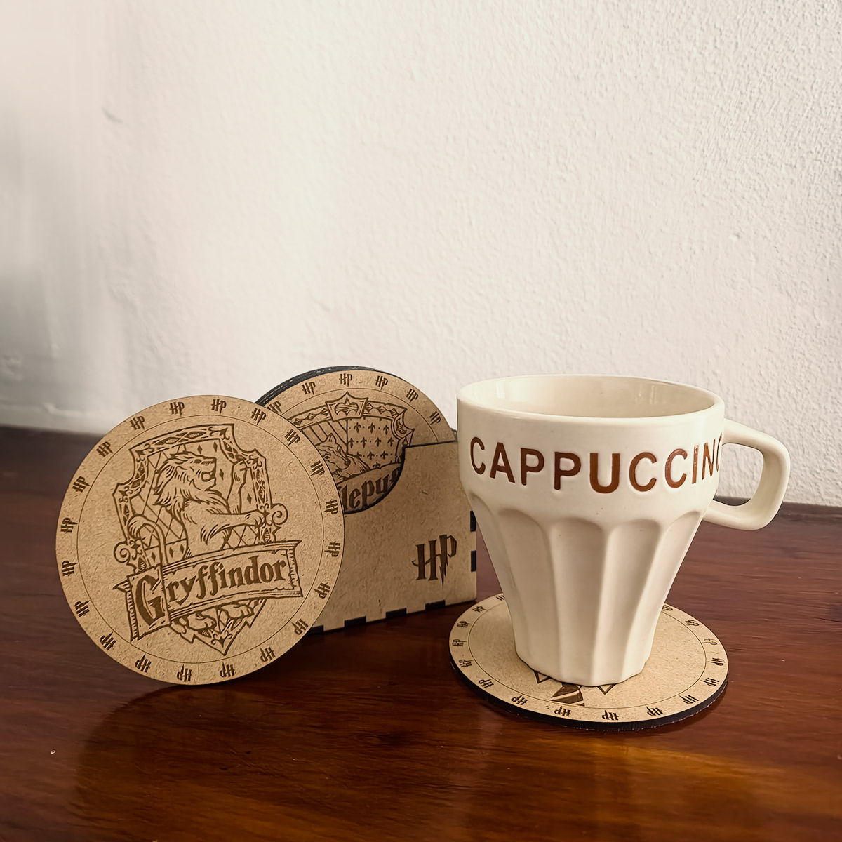 Portavasos Tipo Harry Potter 6 piezas Mdf.