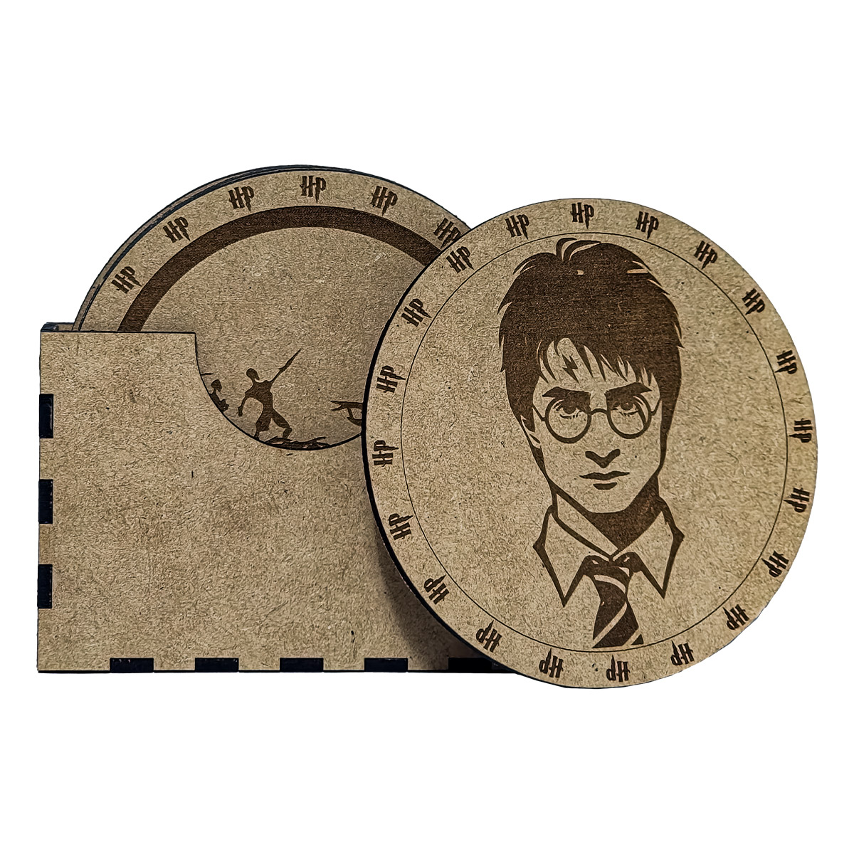 Portavasos Tipo Harry Potter 6 piezas Mdf.