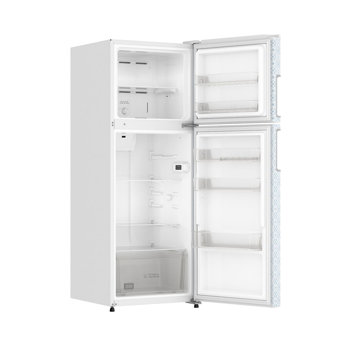 Refrigerador acros 13 pies cúbicos mod. at1330w blanco decorado.