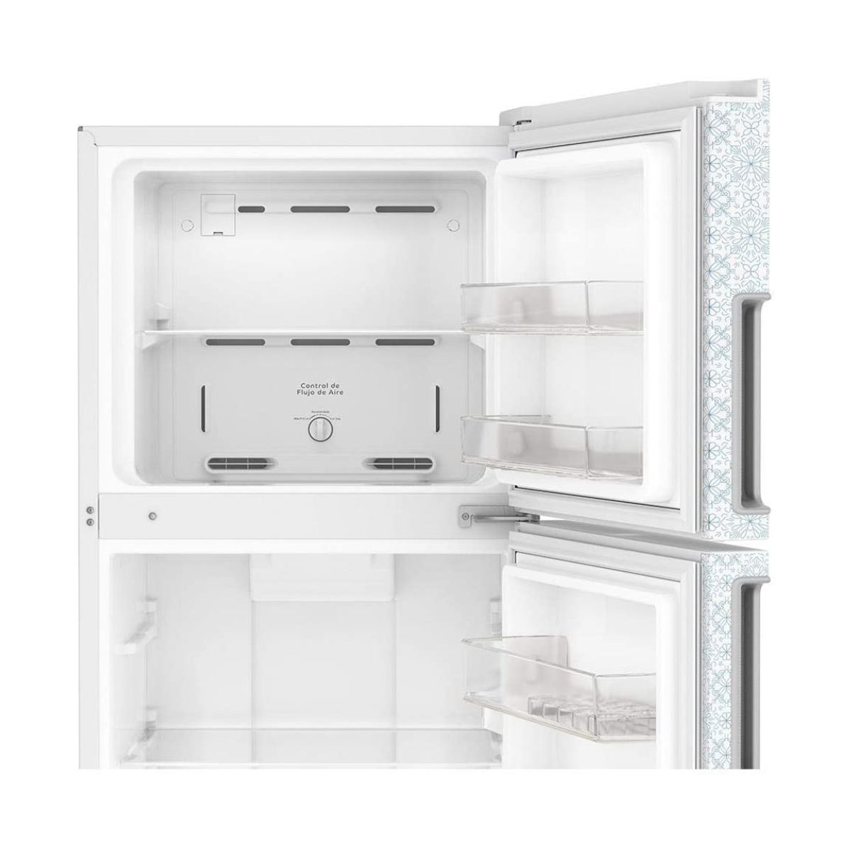 Refrigerador acros 13 pies cúbicos mod. at1330w blanco decorado.