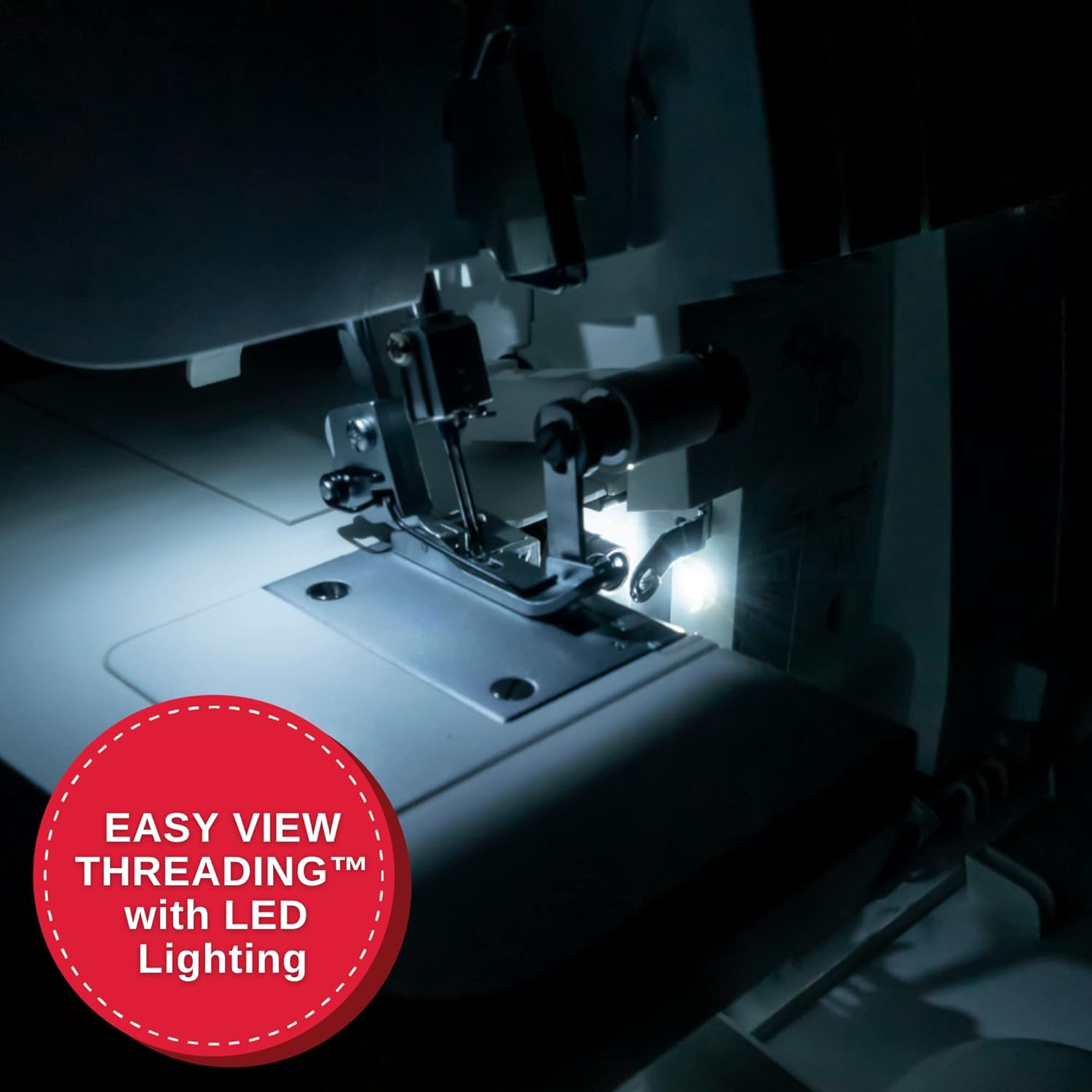 Maquina de coser overlock 4 hilos marca singer s0105.
