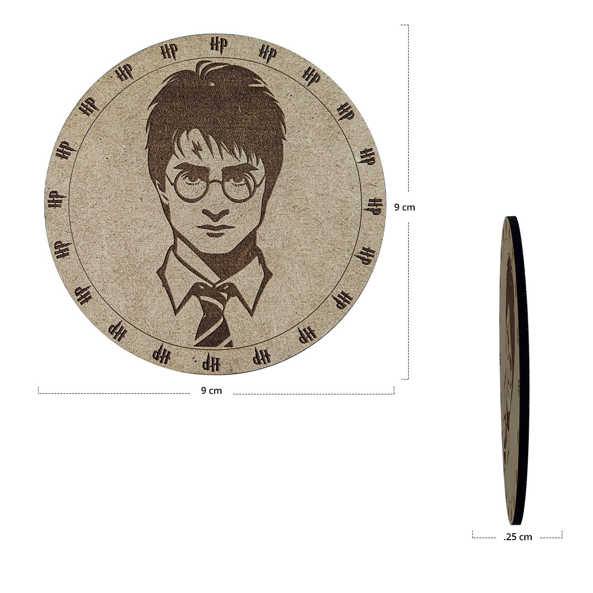 Portavasos Tipo Harry Potter 6 piezas Mdf.
