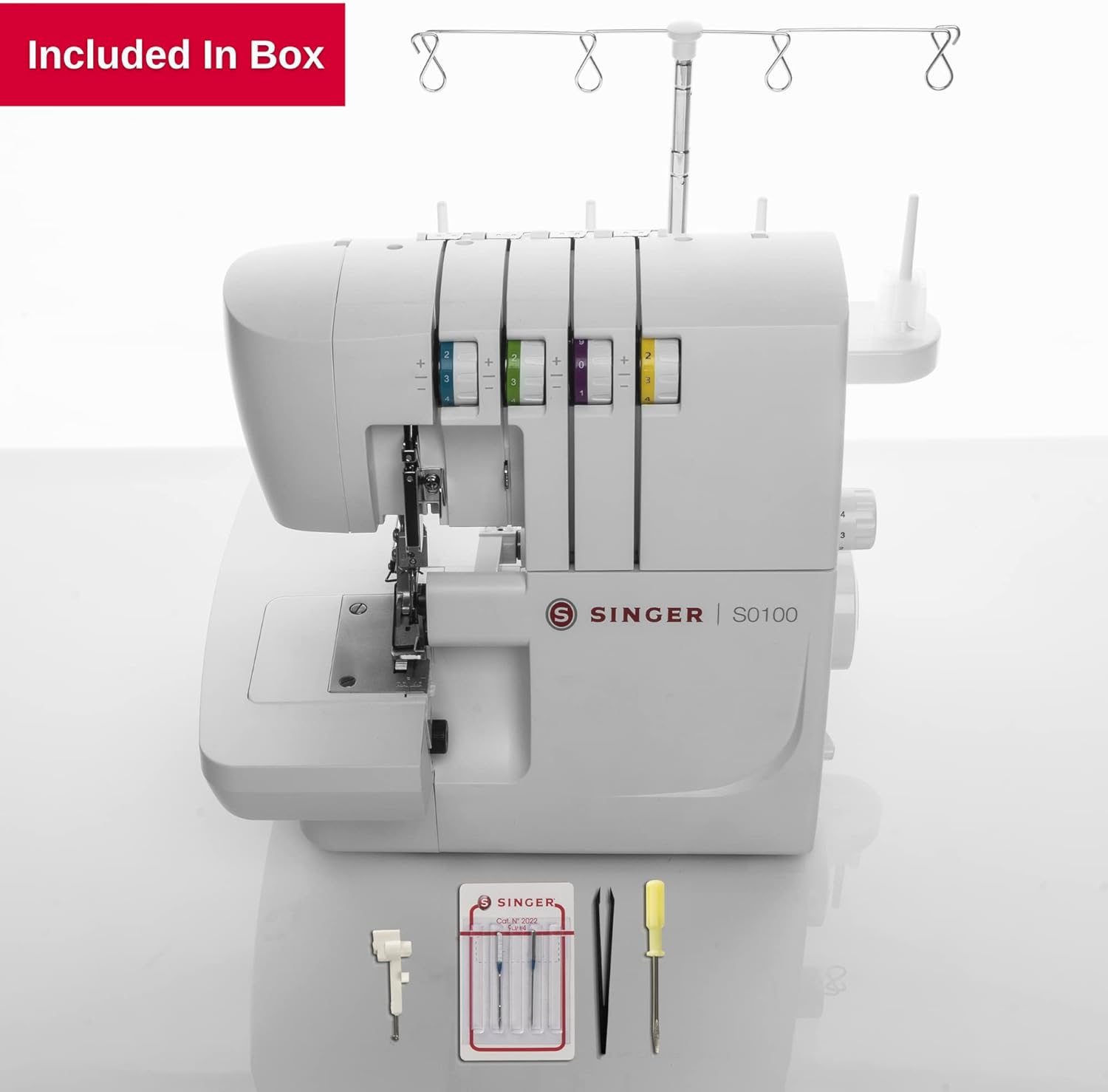 Maquina de coser overlock 4 hilos marca singer s0105.