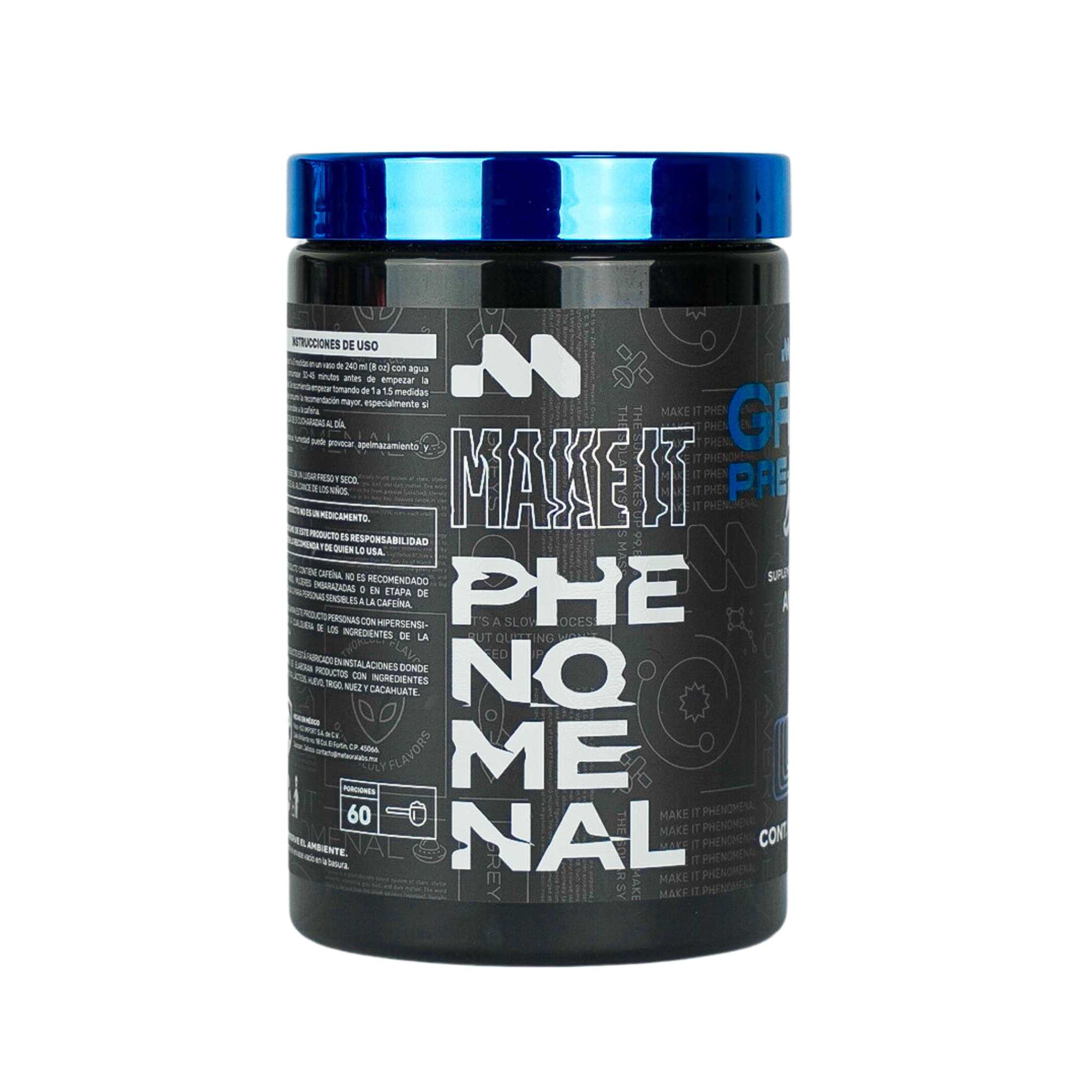 Meteora Labs, Gravity Black Test, Pre-Workout, Tribulus, Manzana Verde, 60 Servicios