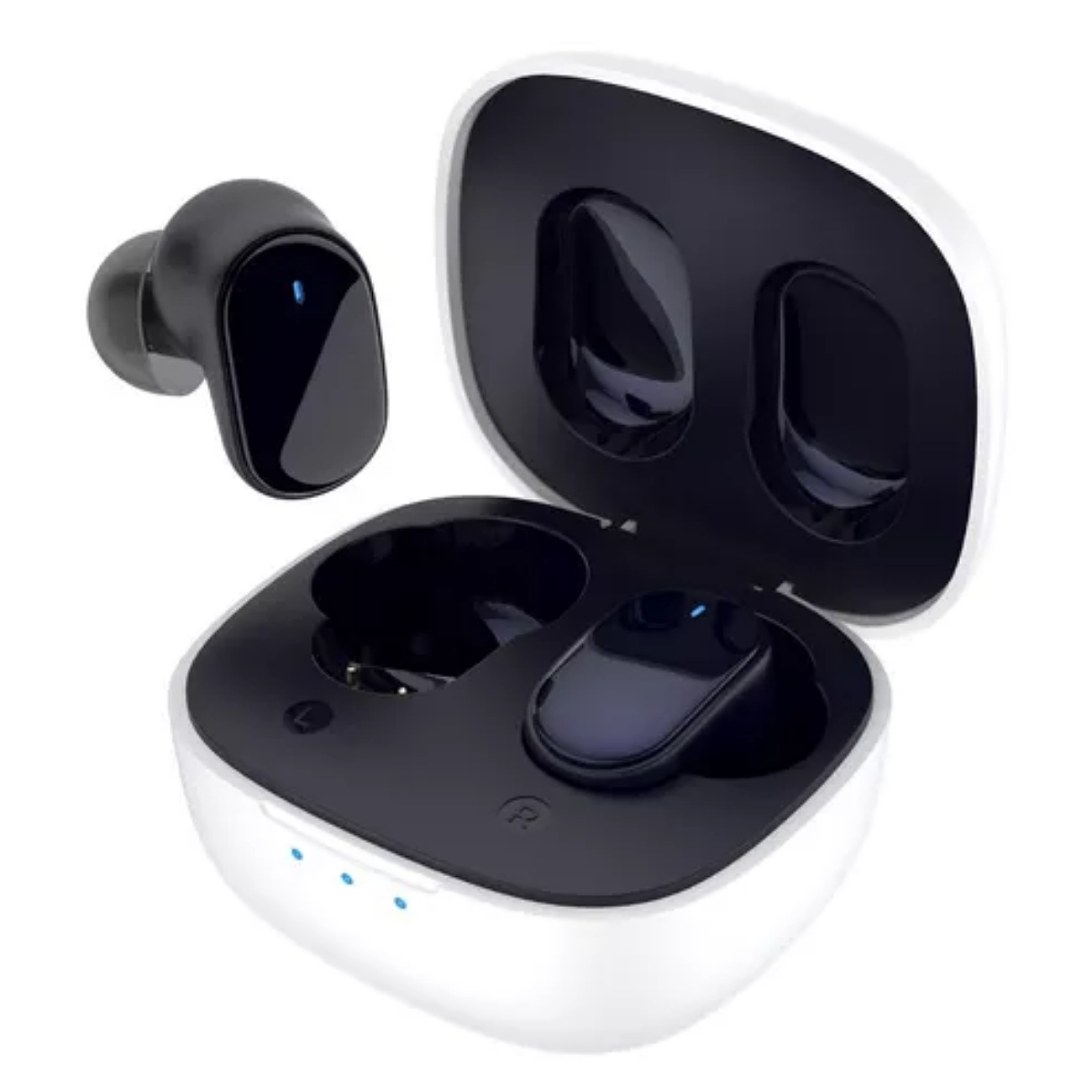 Audífonos in-ear gamer inalámbricos HTC TWS7 negro con luz LED