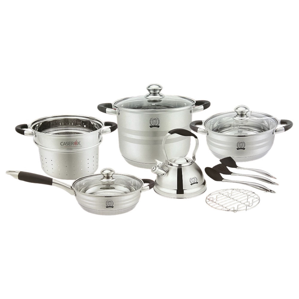 Bateria Acero Inoxidable 18/10 13 piezas - Kitchen King.